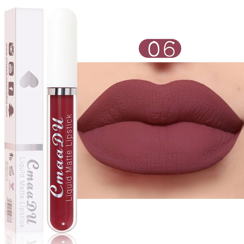 Lip Gloss Mude e Vermelho – Efeito Fosco Sexy e Natural para Seus Lábios