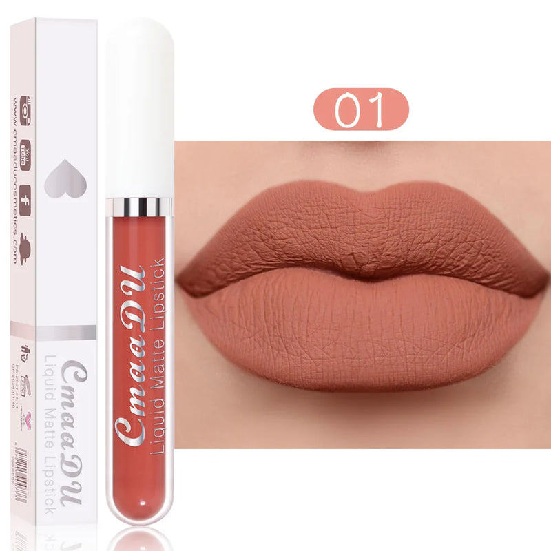 Lip Gloss Mude e Vermelho – Efeito Fosco Sexy e Natural para Seus Lábios