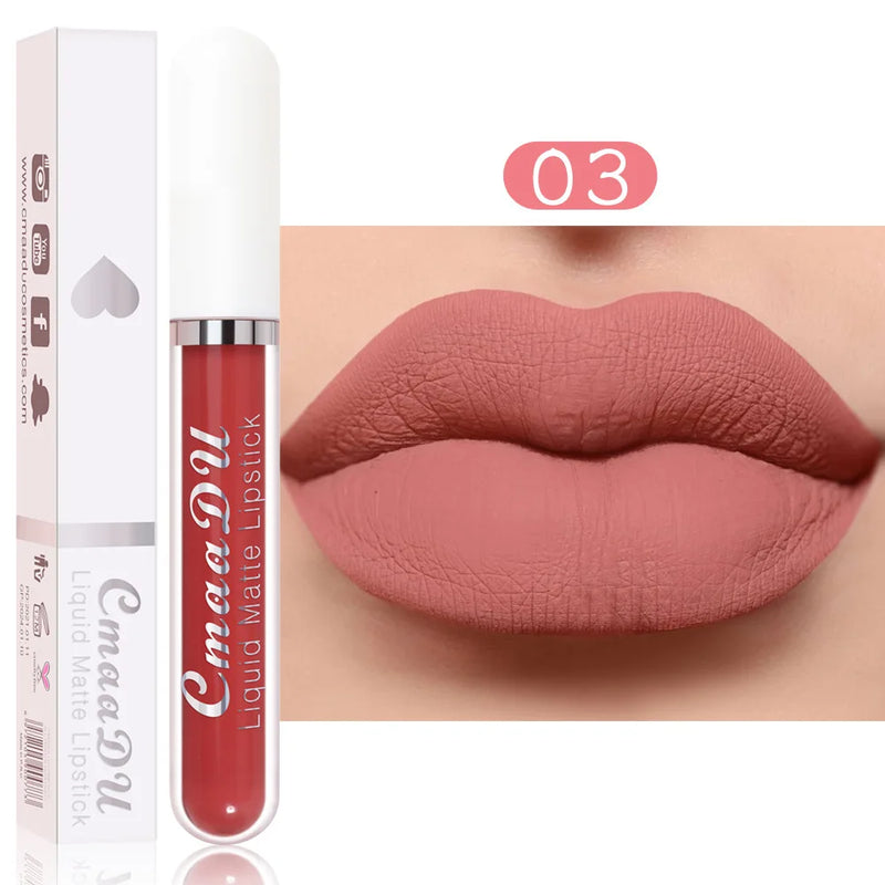 Lip Gloss Mude e Vermelho – Efeito Fosco Sexy e Natural para Seus Lábios