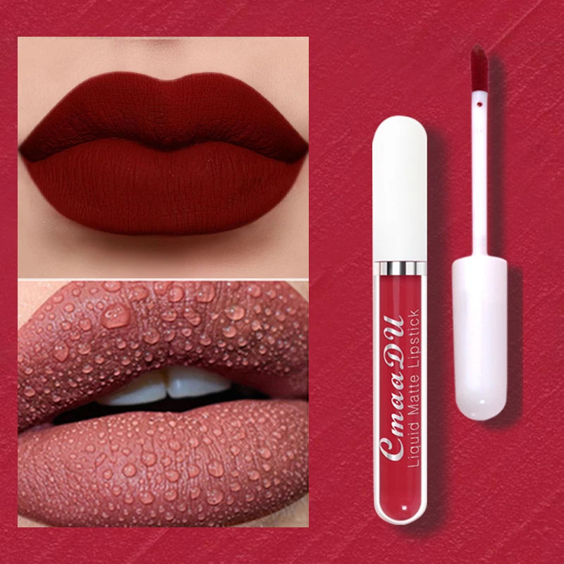 Lip Gloss Mude e Vermelho – Efeito Fosco Sexy e Natural para Seus Lábios